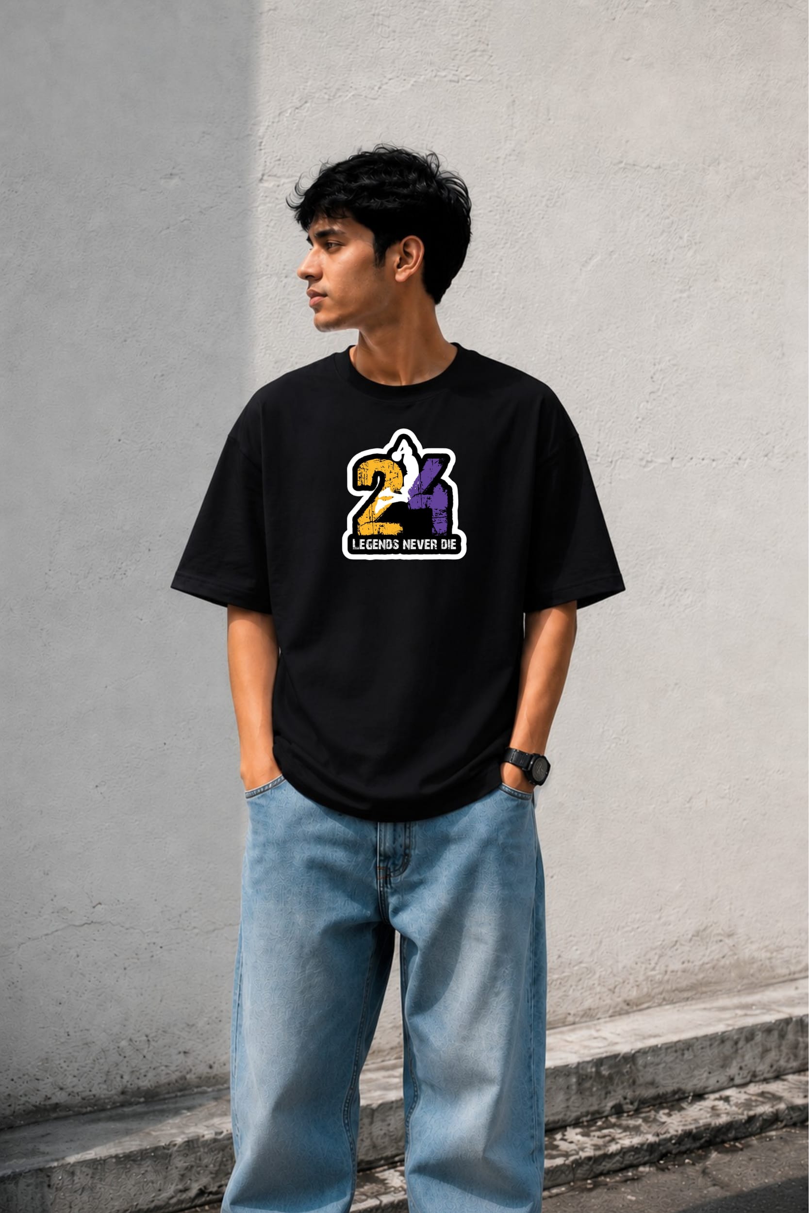 Legends Never Die 24 Oversized Graphic T-Shirt for Men