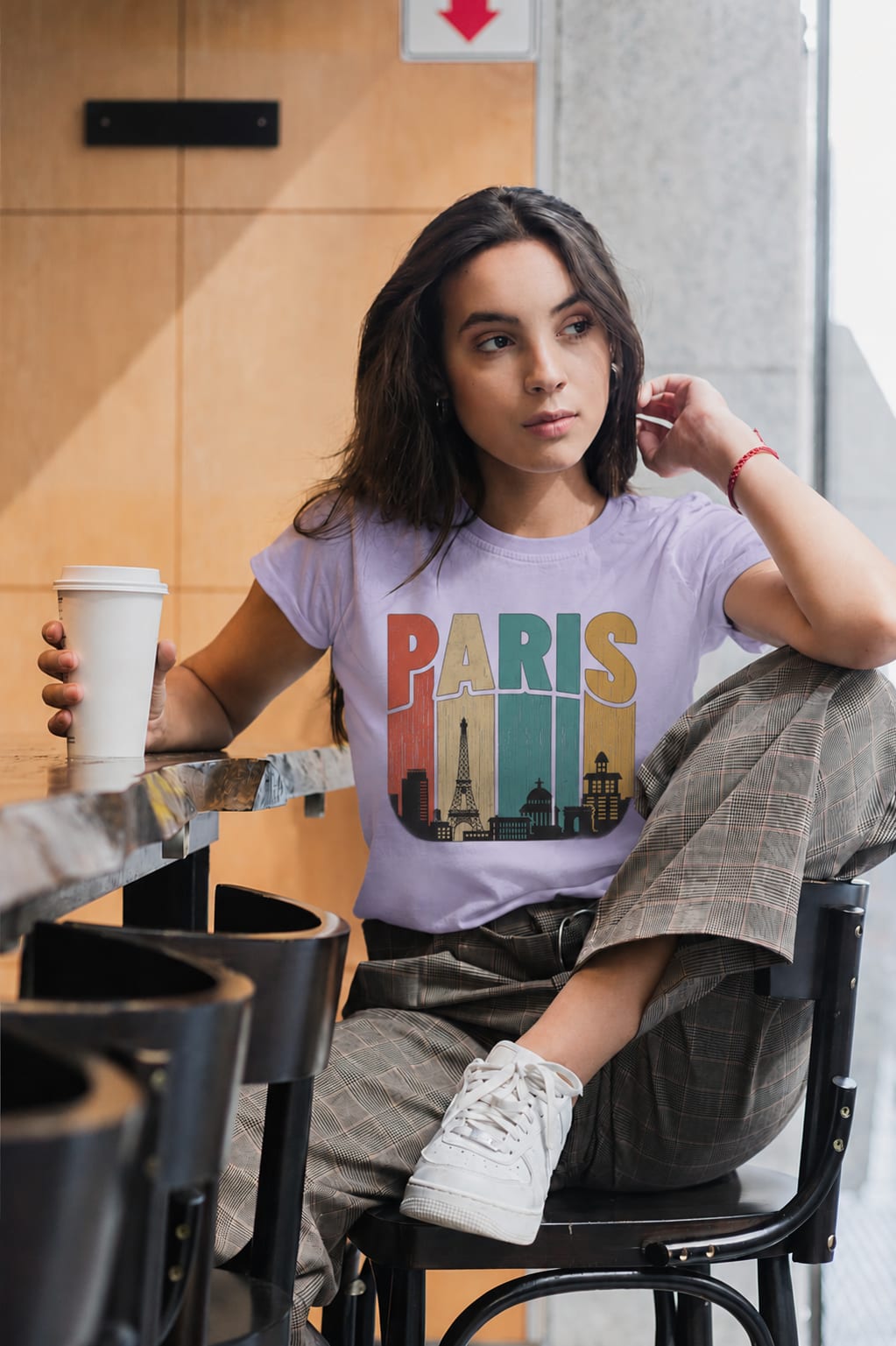 Paris Vintage Graphic Unisex Oversized T-Shirt – Lavender alternate