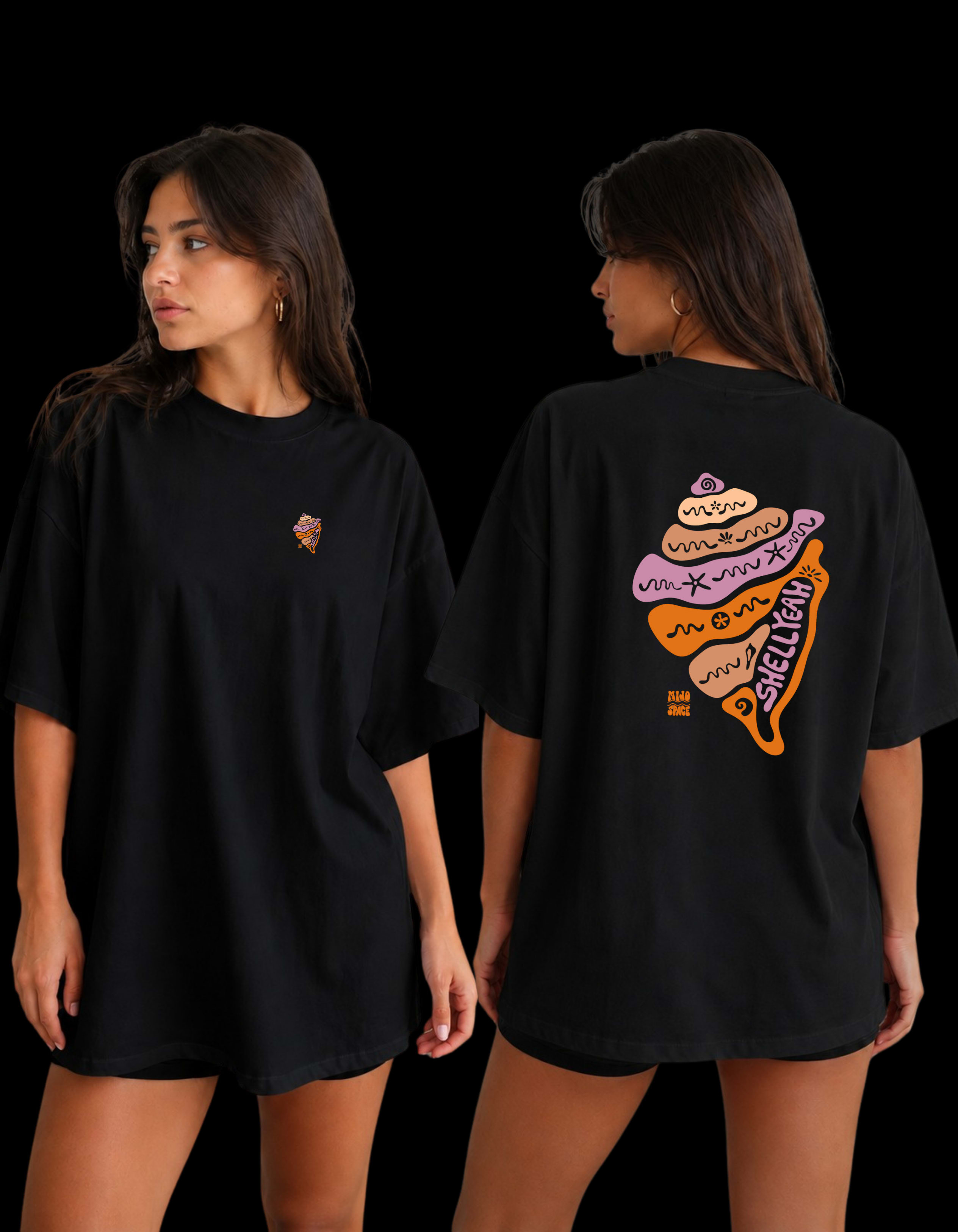 Shell Yeah! Oversized Graphic T-Shirt for Women
