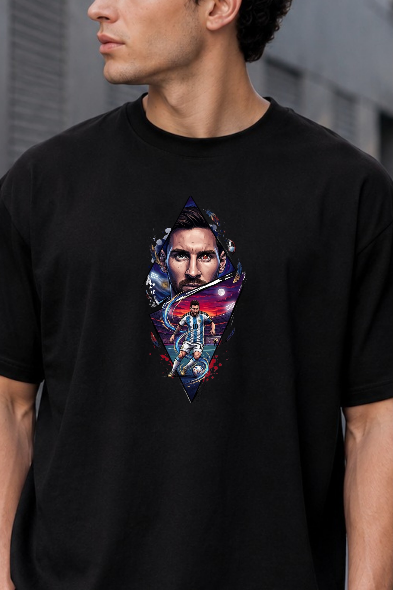 Legend Tribute Oversized Graphic T-Shirt for Men thumbnail 3