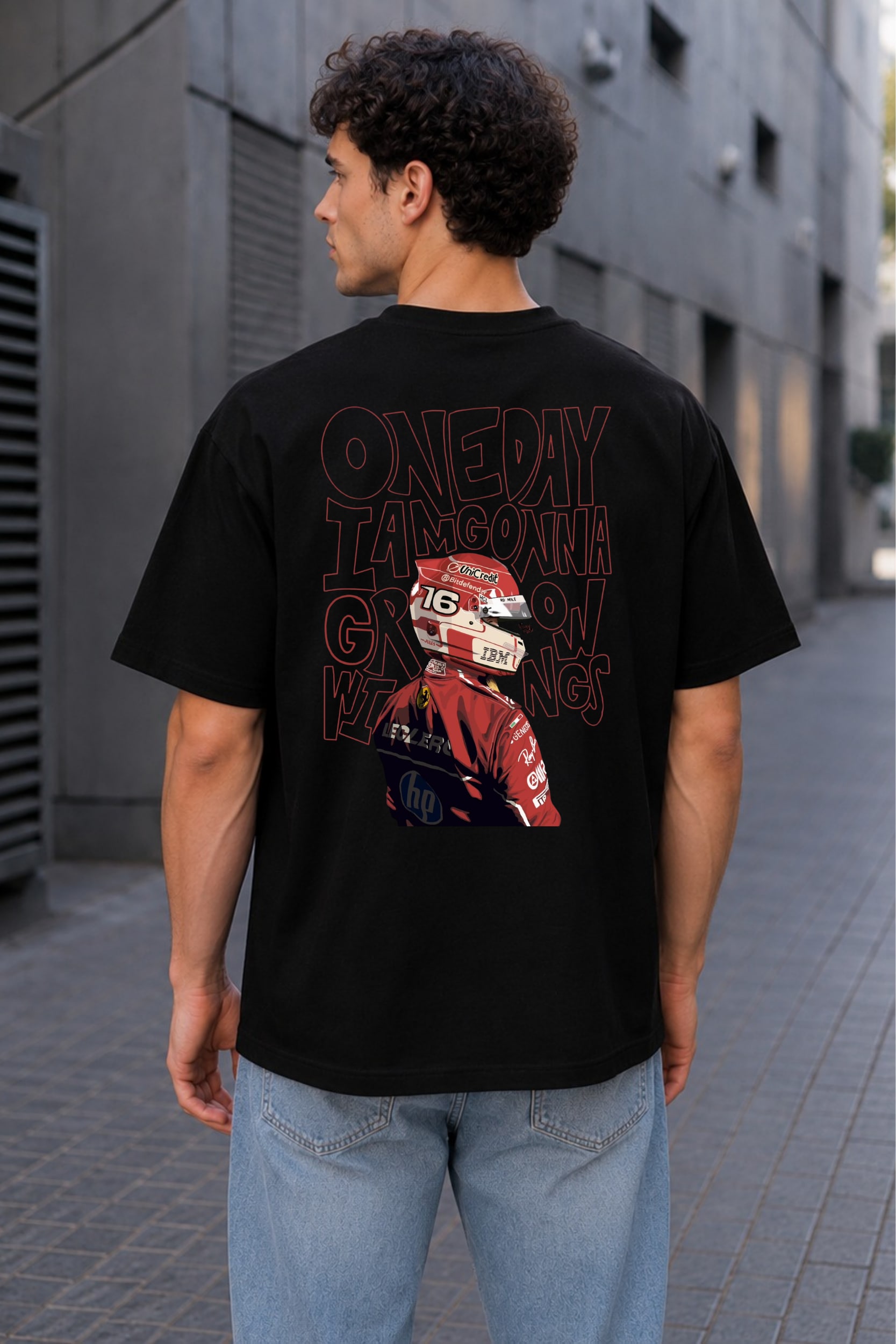Born to Ride Oversized Racing Graphic T-Shirt for Men thumbnail 3