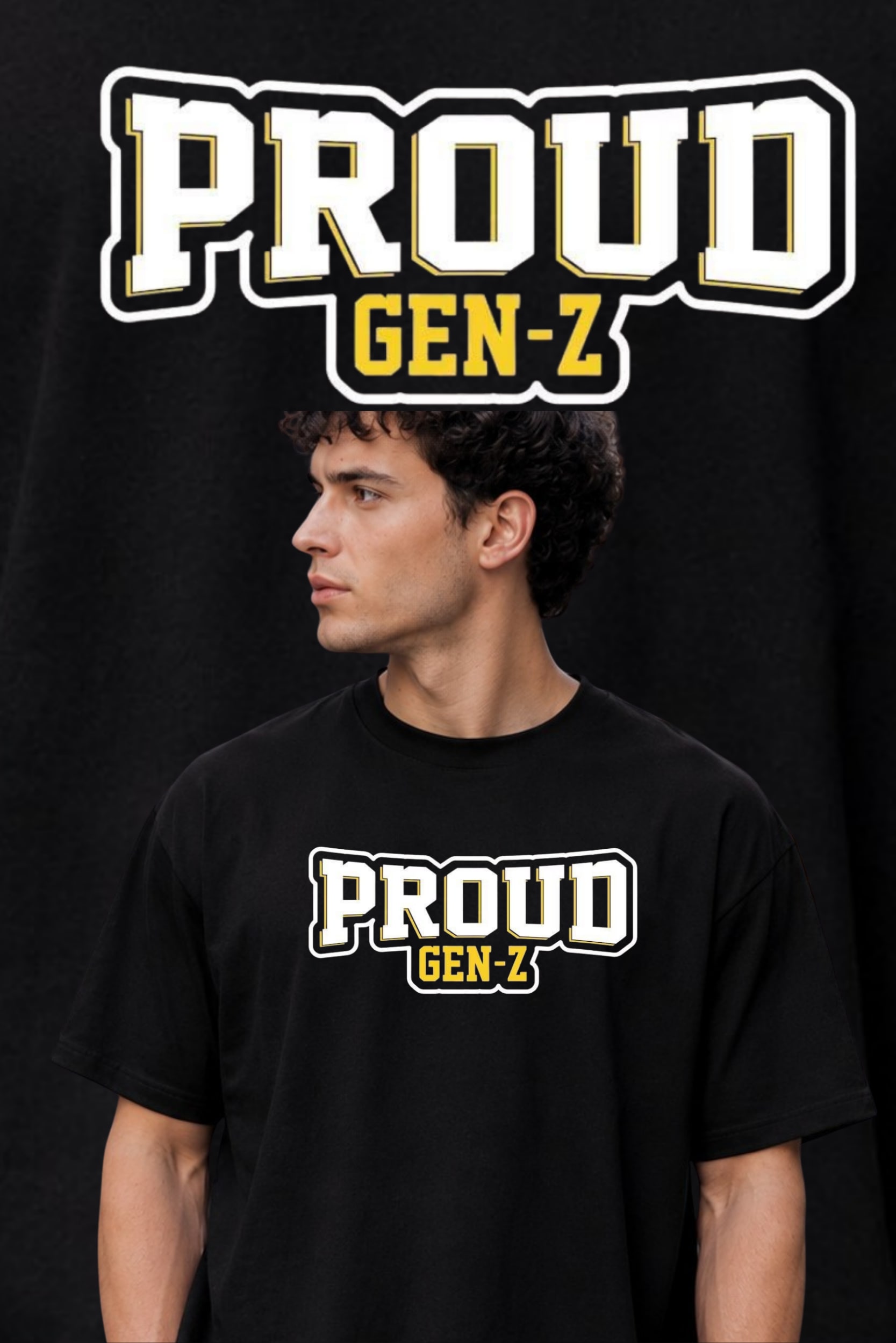 Proud Gen-Z Oversized Graphic T-Shirt for Men alternate
