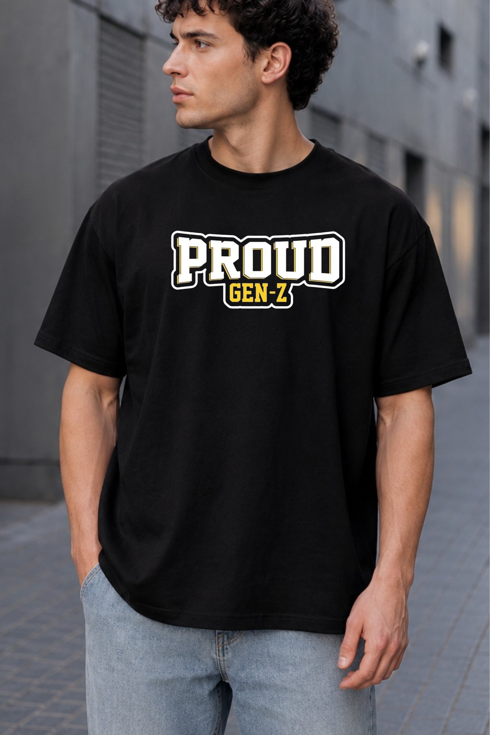 Proud Gen-Z Oversized Graphic T-Shirt for Men thumbnail 3