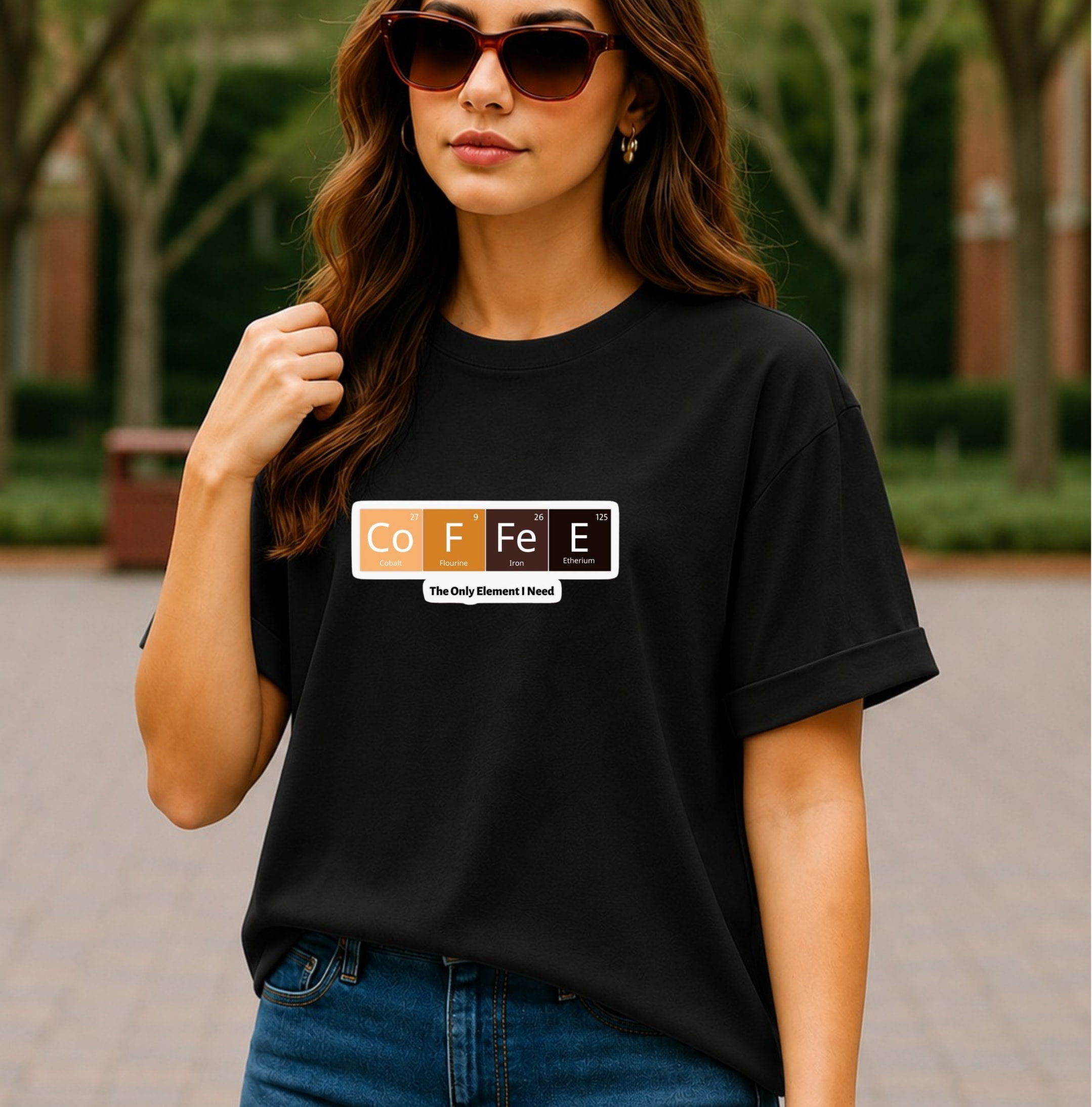 COFFEE Periodic Table Oversized Graphic T-Shirt – Unisex thumbnail 3