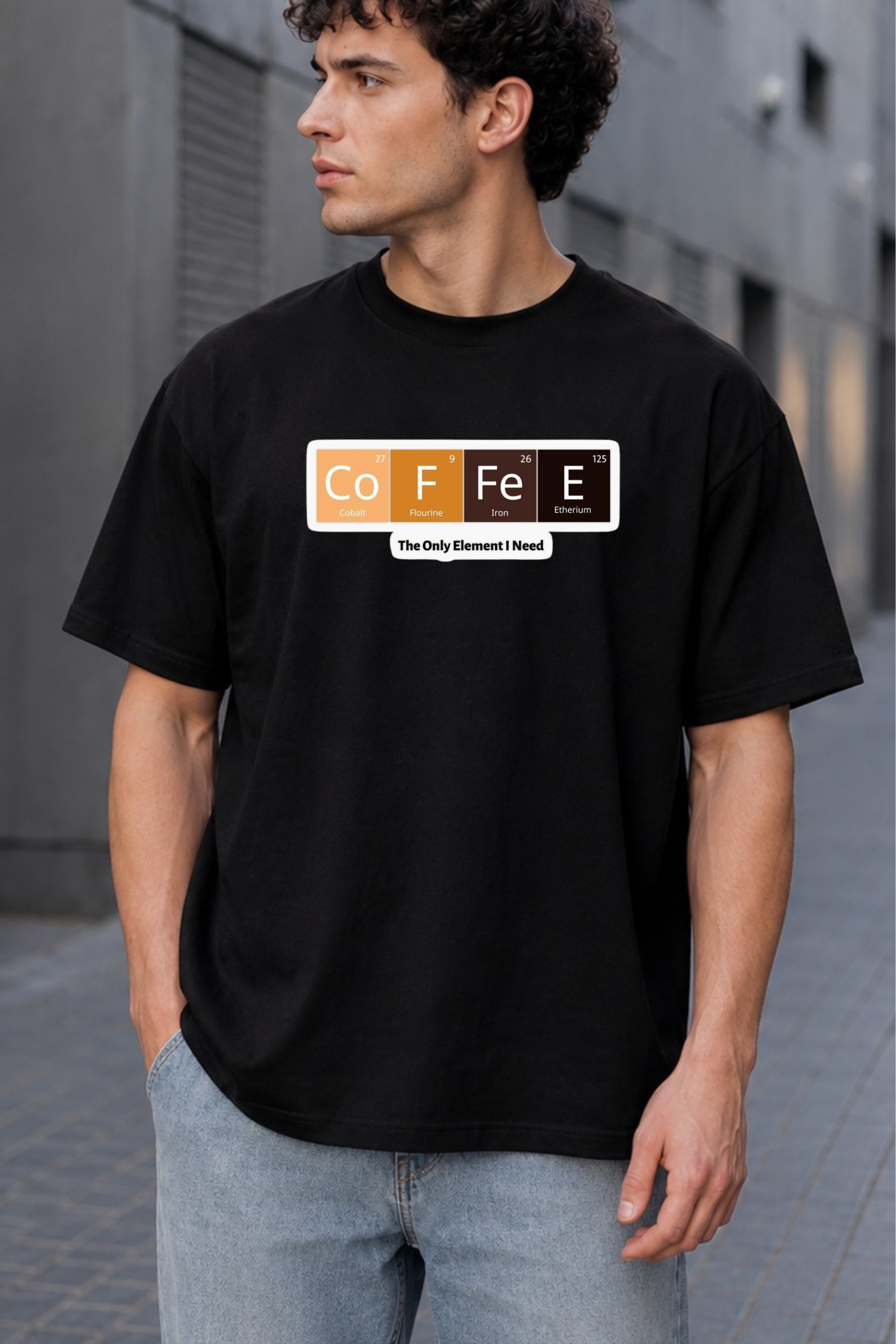 COFFEE Periodic Table Oversized Graphic T-Shirt – Unisex thumbnail 4