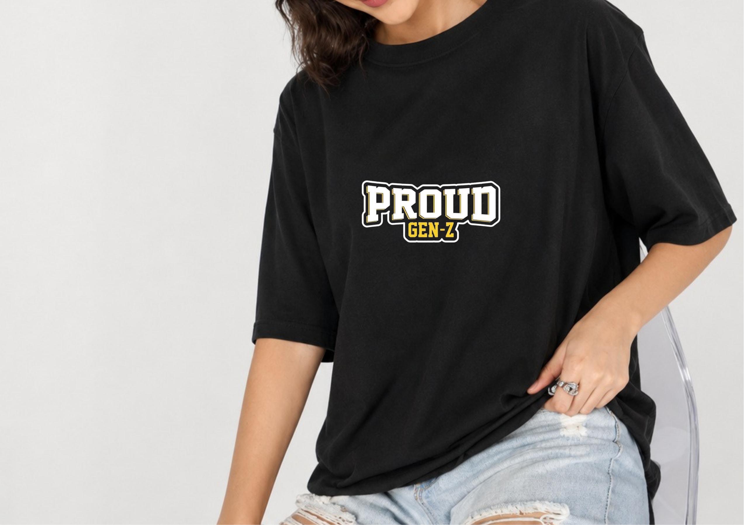 Proud Gen-Z Oversized Graphic T-Shirt – Unisex thumbnail 3
