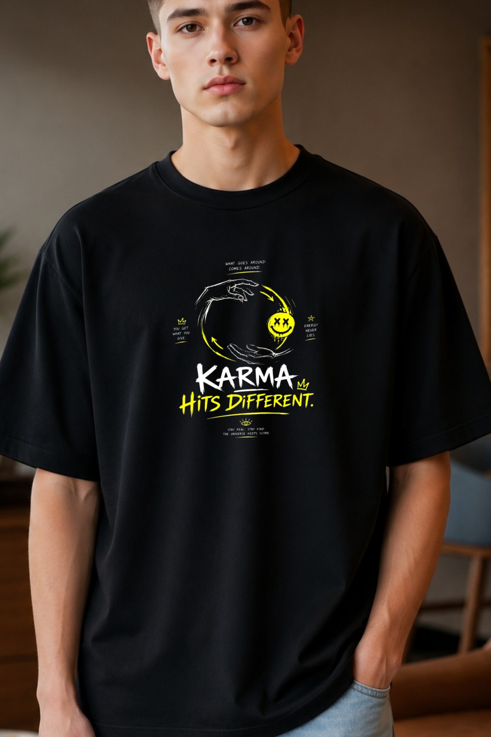 ๐คKarma Hits Different Oversized T-Shirt alternate