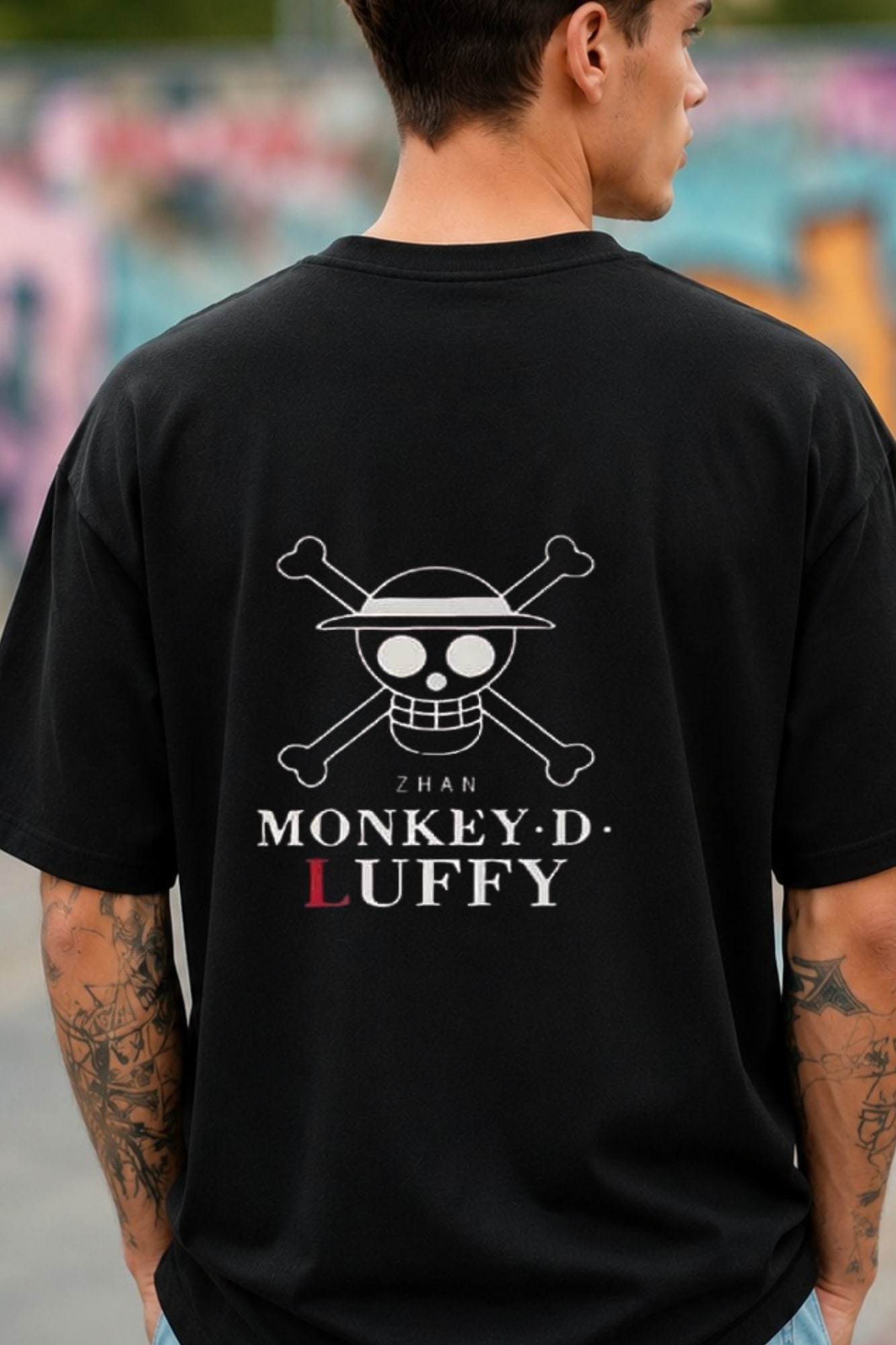 🏴☠️ Monkey D. Luffy Oversized T-Shirt – One Piece Edition alternate