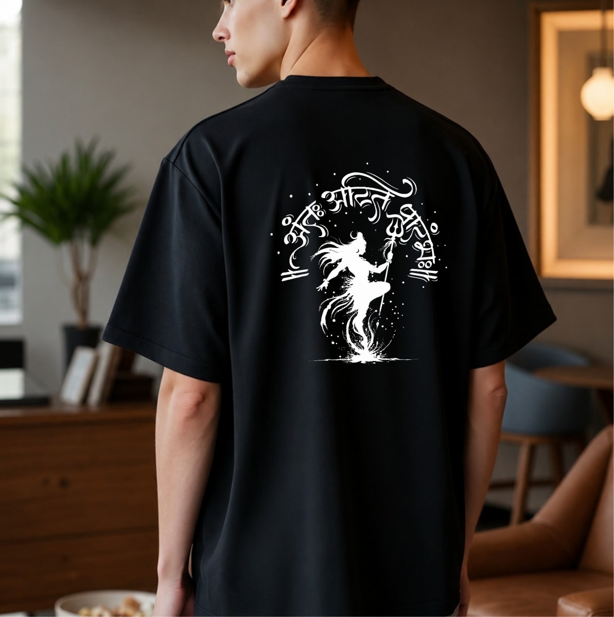 Mahadev Trishul Oversized Graphic T-Shirt for Men thumbnail 3